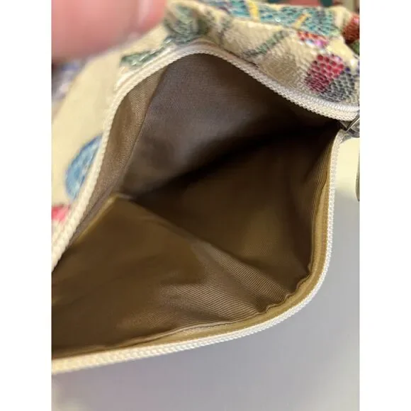 Hobo Lauren Double Kiss Lock Wallet Clutch Floral Stitch - Picture 7 of 9